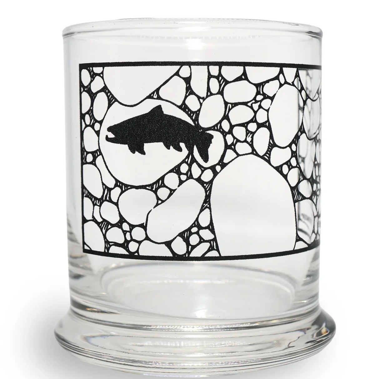 Rep Your Water River Rock Trout Lowball Glass