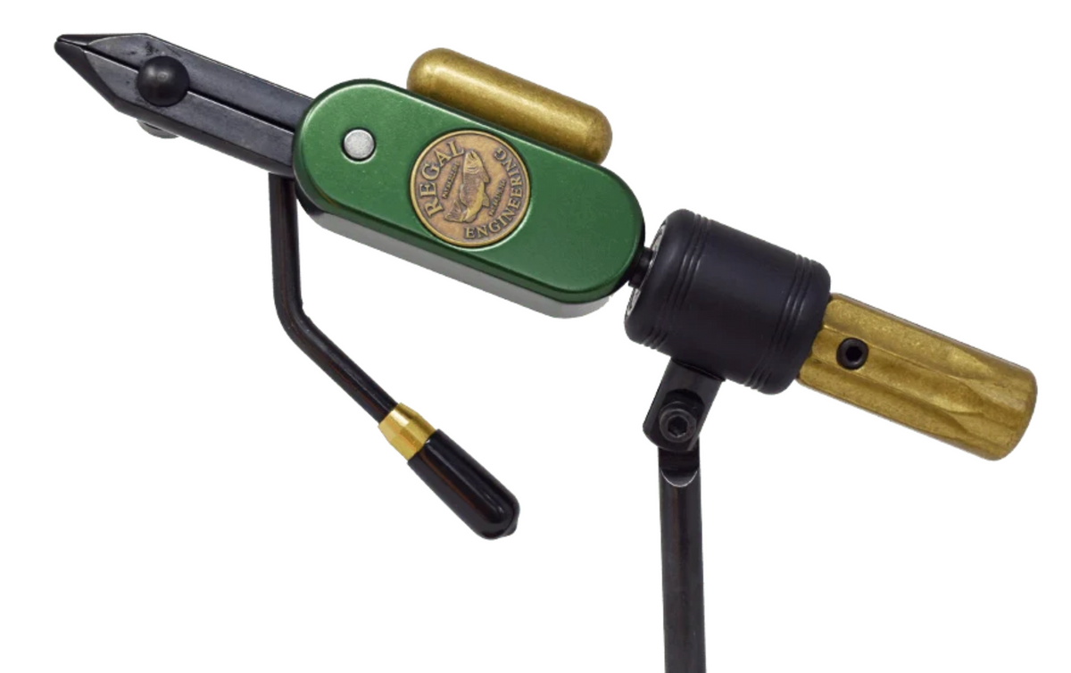 Regal Revolution Series Vise with Stainless Steel Jaws & Bronze Pocket Base - Rustic Pine Vintage Finish