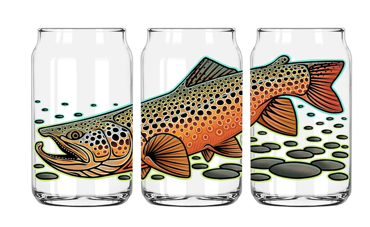 Casey Underwood Brown Trout Beer Glass