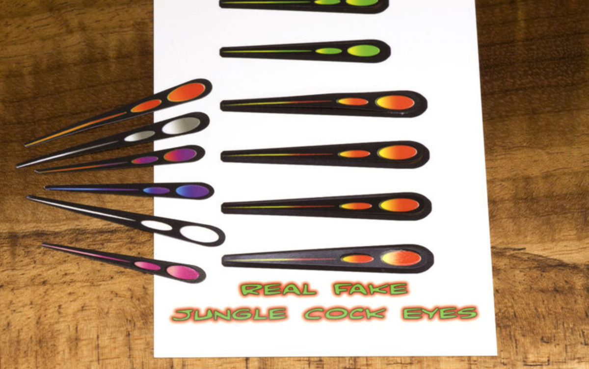 Hareline Real Fake Jungle Cock Complete Color Range Sample, 32 Eyes