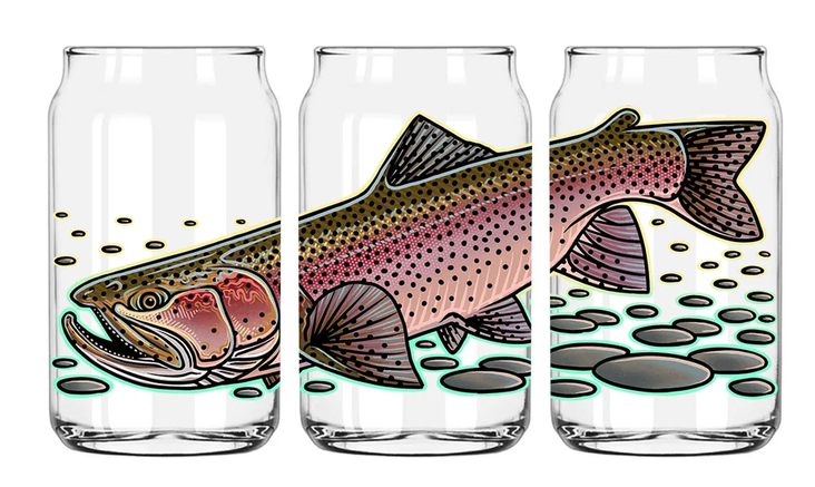 Casey Underwood Rainbow Trout Beer Glass